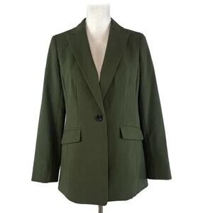 Talbots Blazer Jacket size 2 Olive Green Stretch Professional Career Suit